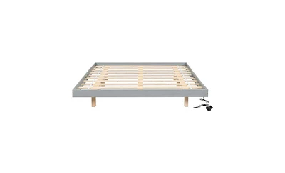 Led Lighted Queen Platform Bed with Low Profile Design