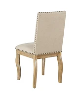Set of 4 Upholstered Dining Chairs with Nailhead Trim for Dining Room or Kitchen