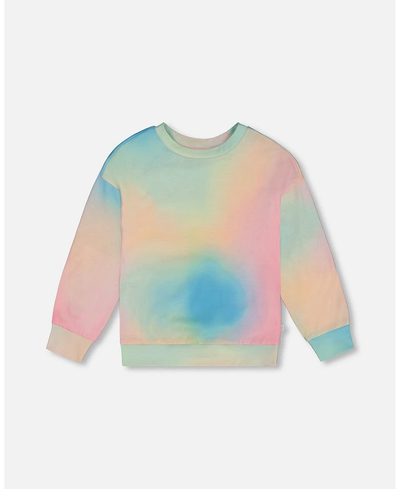 Deux par Toddler Girls Printed Long Sleeve Top Multicolored Tie Dye - Toddler|Child