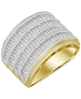 Men's Diamond Round & Baguette Multirow Ring (2 ct. t.w.) in 10k Gold