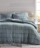 Oake Indigo Stripe 3-Pc. Duvet Cover Set, Full/Queen, Exclusively at Macy's