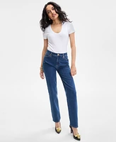 I.n.c. International Concepts Women's Ribbed Scoop-Neck Top, Exclusively at Macy's