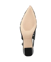 Marc Fisher Ltd Women's Zaiden Woven Block Heel Slingback Pumps