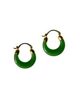 Natalie — Green jade hoop earrings