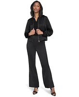 Halston Women's Band-Collar Zip-Front Jacket