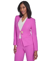 Halston Women's Collarless Toggle Chain Blazer