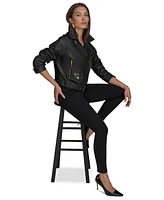 Donna Karan New York Women's Asymmetric Leather Moto Jacket