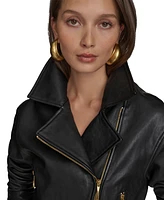 Donna Karan New York Women's Asymmetric Leather Moto Jacket