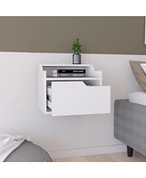 Winchester Floating Nightstand, Modern Dual-Tier Design with Spacious Single Drawer Storage