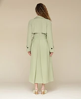 Avec Les Filles Women's Double-Breasted Maxi Trench Coat
