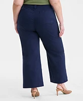 On 34th Trendy Plus Cropped Wide-Leg Chino Pants, Exclusively at Macy's