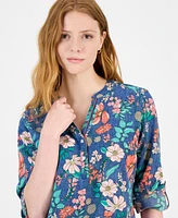 Tommy Hilfiger Women's Floral Split-Neck Top