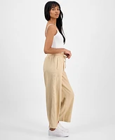 Nautica Jeans Women's Linen-Blend Wide-Leg Pants