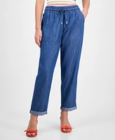 Nautica Jeans Women's Chambray Cuffed Jogger Pants