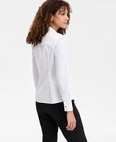 I.n.c. International Concepts Women's Cotton Drape-Front Top, Exclusively at Macy's