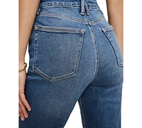 Good American Women's Boy Straight-Leg Cropped Jeans