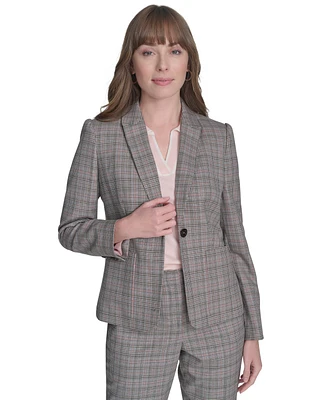 Tommy Hilfiger Women's Notch-Lapel Check Blazer