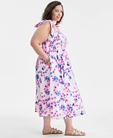 On 34th Mommy & Me Plus Printed Tie-Shoulder Midi Sundress, Exclusively at Macy's