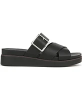 LifeStride Women's Getaway Square Open Toe Platform Slide Sandals