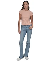 Dkny Jeans Women's Ribbed Cap-Sleeve T-Shirt - Trd