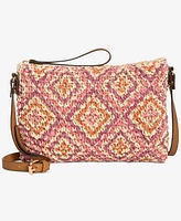 Style & Co Geo Printed Straw Small Crossbody, Exclusively at Macy's