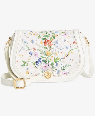 Giani Bernini Floral Small Saddle Crossbody, Exclusively at Macy's