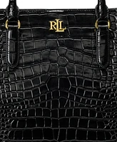 Lauren Ralph Lauren Marcy Large Embossed Leather Satchel