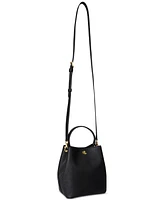 Lauren Ralph Crosshatch Leather Mini Reese Bucket Bag