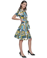 Karl Lagerfeld Paris Women's Printed Shirtdress