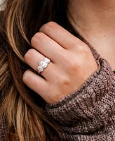 Macy's Moissanite Three Stone Ring (4 ct. t.w.) in Sterling Silver