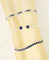 Lab-Created Blue Sapphire Wavy Bangle Bracelet (6-1/4 ct. t.w.) in Sterling Silver