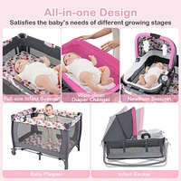 4 in 1 Convertible Portable Baby Playard Newborn Napper