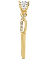 Diamond Three Stone Twist Shank Ring (1 ct. t.w.) in 14k Gold