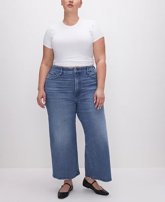 Good American Women's High-Rise Wide-Leg Palazzo Jeans