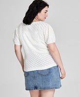 And Now This Trendy Plus Short-Sleeve Cardigan, Exclusively at Macy's