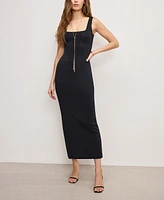 Good American Women's Square-Neck Scuba Maxi Dress