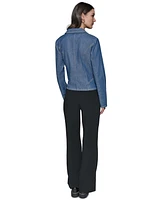 Karl Lagerfeld Paris Women's Double-Breasted Denim Jacket