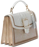 Brahmin Hallie Sea Salt White Colada Leather Satchel