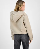 Guess Women's Nora Cropped Hooded Utility Jacket