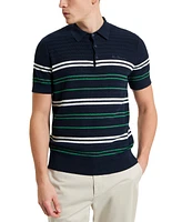 Ben Sherman Men's Herringbone Stripe Short Sleeve Polo Shirt