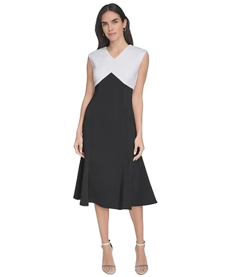 Calvin Klein Women's Colorblocked A-Line Dress