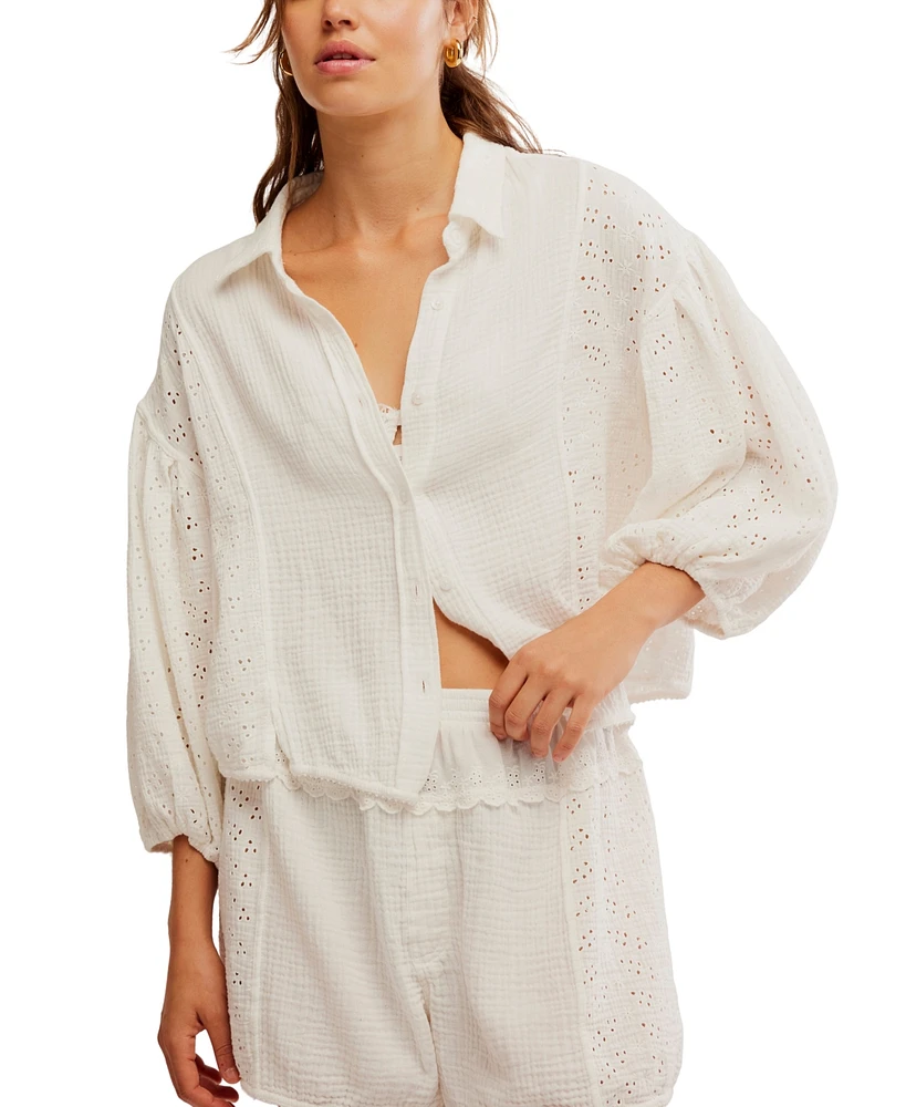 Free People Women's Full Bloom Eyelet Sleep Shirt