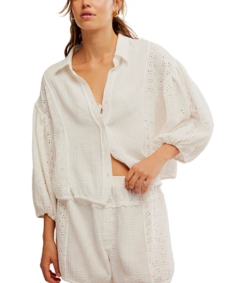 Free People Women's Full Bloom Eyelet Sleep Shirt