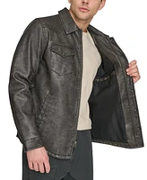 Levi's Men's Full-Zip Faux-Leather Western Shirt Jacket