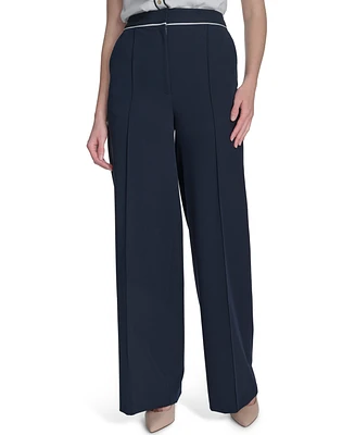 Tommy Hilfiger Women's Tipped High-Rise Bootcut Pants