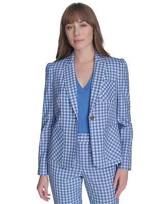 Tommy Hilfiger Women's Gingham One-Button Jacket