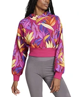 adidas X Farm Rio Women's Cotton Printed Cropped Hoodie