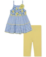 Kids Headquarters Baby Girls Gingham-Floral Tunic & Capri Leggings, 2 Piece Set