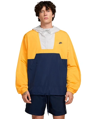 Nike Club Men's Marina Quarter-Zip Colorblocked Anorak Jacket