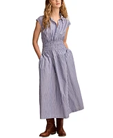 Lucky Brand Women's Cotton Smocked-Waist Midi Dress